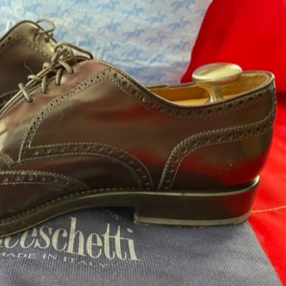 Franceschetti Old Lux Oxblood Brown size 44/11 and Adjustable Shoe Trees